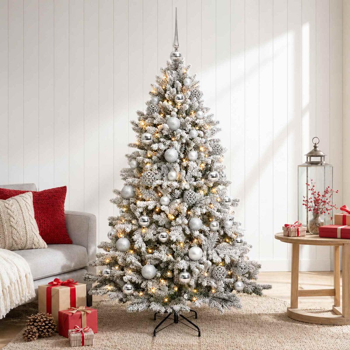 vidaXL Artificial Christmas Tree with Bauble 150 cm 150 LEDs