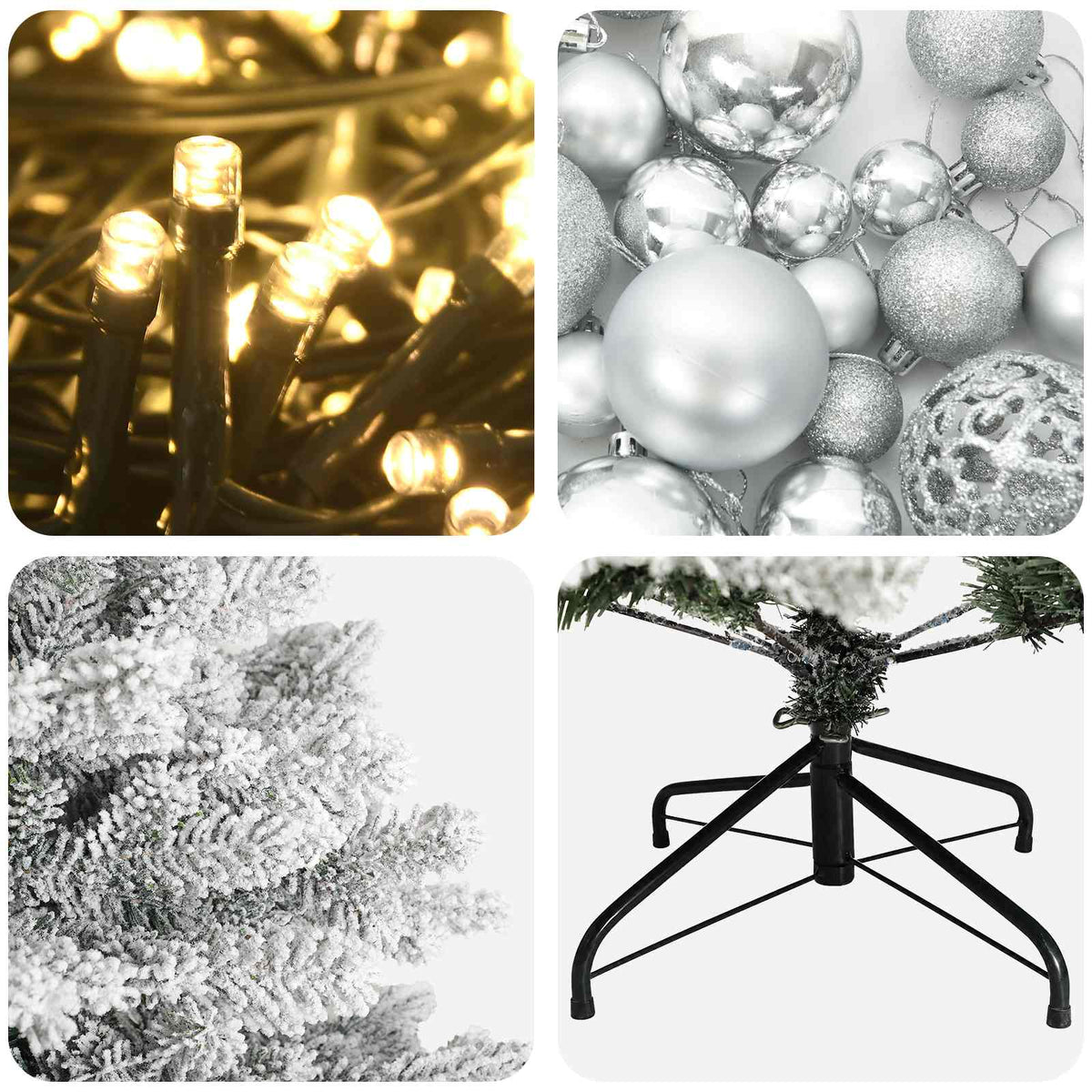 vidaXL Artificial Christmas Tree with Bauble 150 cm 150 LEDs