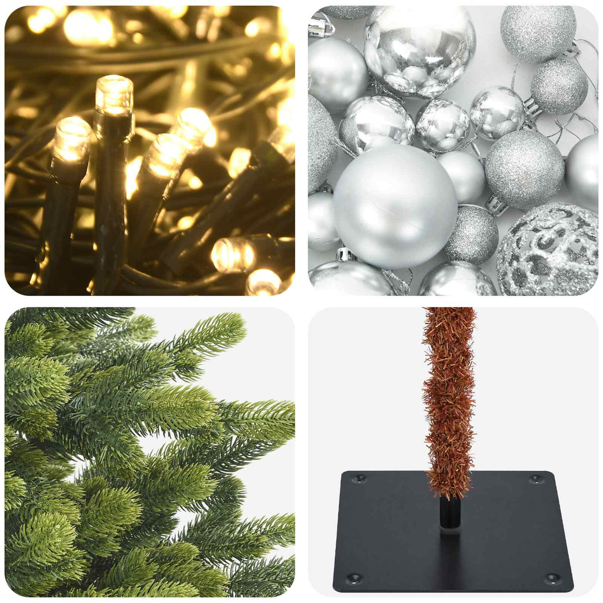 vidaXL Artificial Christmas Tree with Bauble 150 cm 150 LEDs