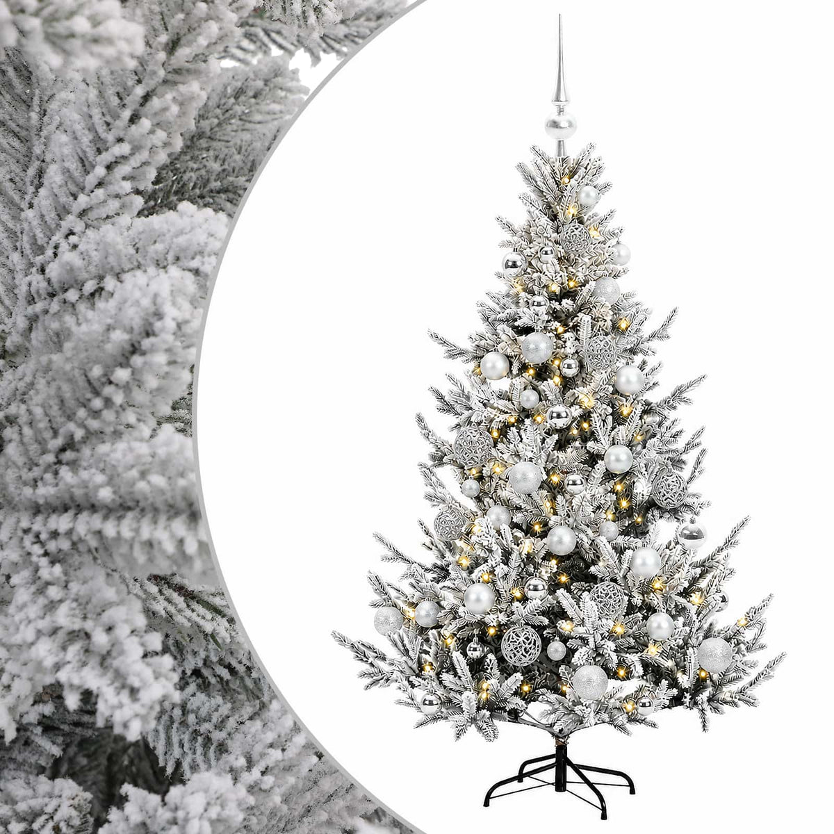 vidaXL Artificial Christmas Tree with Bauble 150 cm 150 LEDs