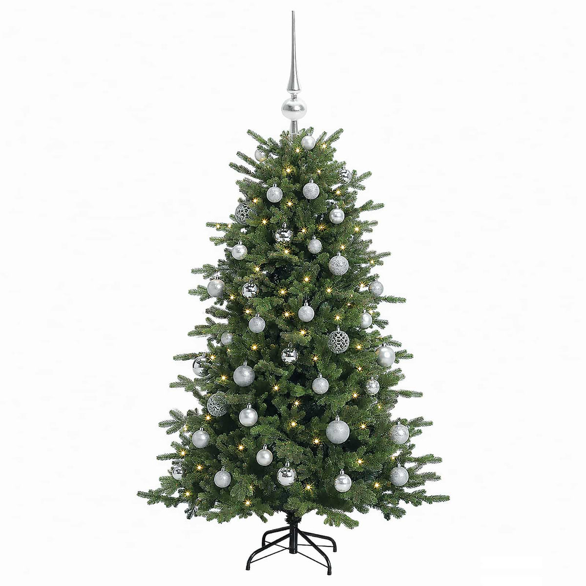 vidaXL Artificial Christmas Tree with Bauble 150 cm 150 LEDs