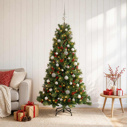 vidaXL Artificial Christmas Tree with Bauble 150 cm 150 LEDs