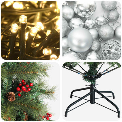 vidaXL Artificial Christmas Tree with Bauble 150 cm 150 LEDs