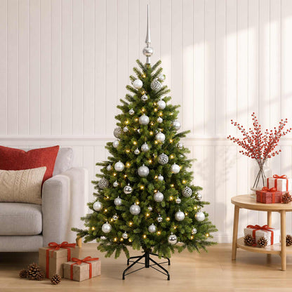 vidaXL Artificial Christmas Tree with Bauble 150 cm 150 LEDs