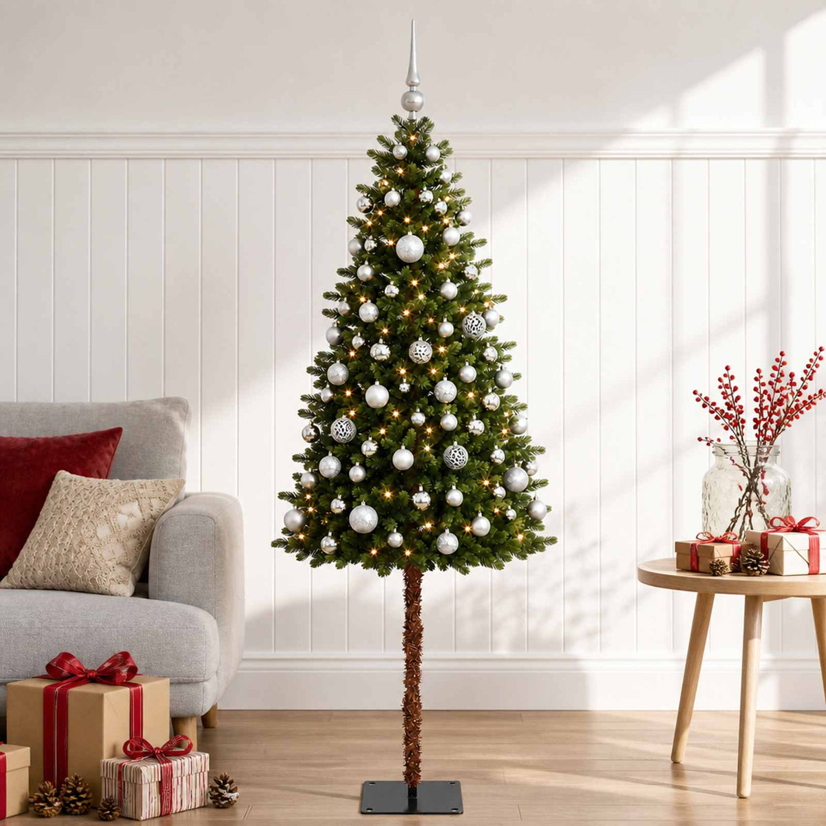 vidaXL Artificial Christmas Tree with Bauble 120 cm 150 LEDs