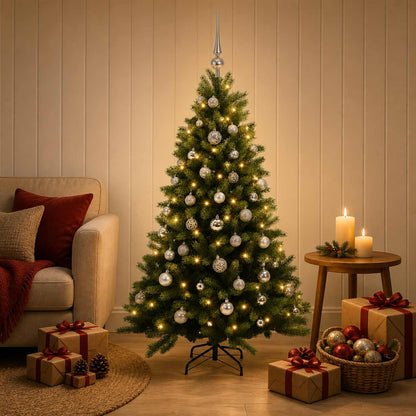 vidaXL Artificial Christmas Tree with Bauble 120 cm 150 LEDs