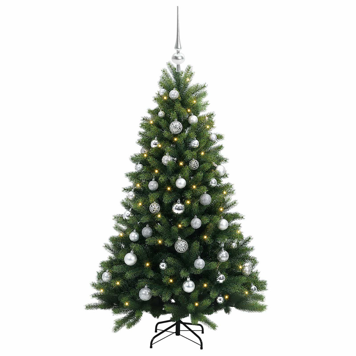 vidaXL Artificial Christmas Tree with Bauble 150 cm 150 LEDs