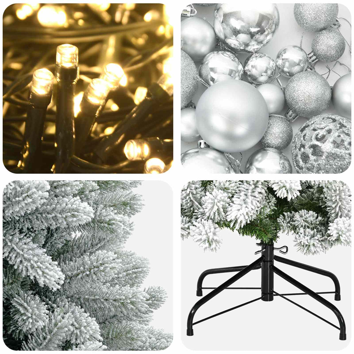 vidaXL Artificial Christmas Tree with Bauble 150 cm 150 LEDs