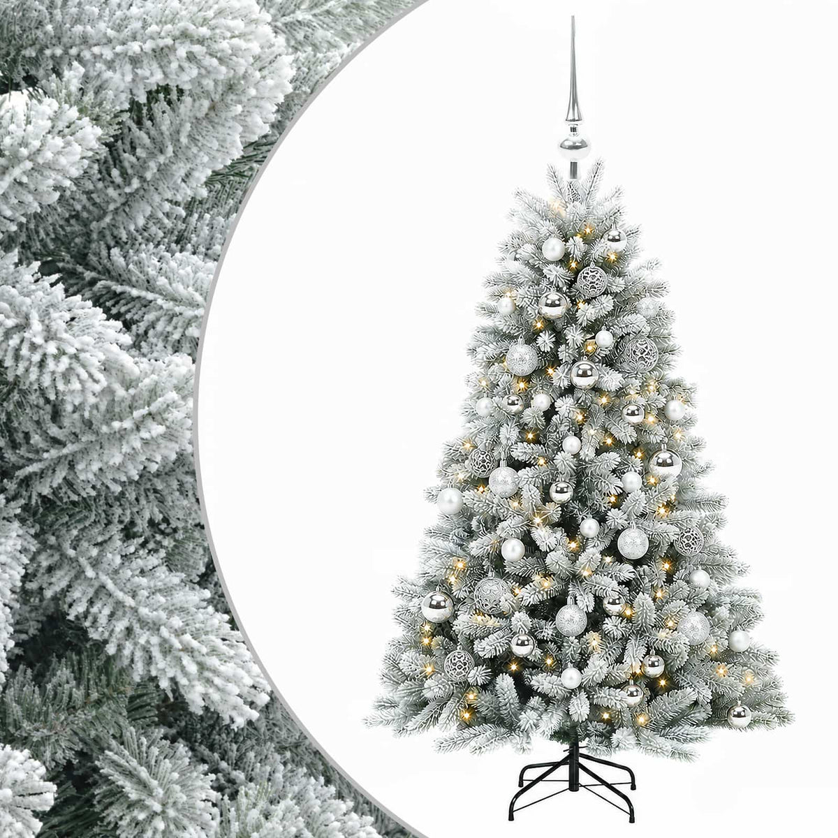 vidaXL Artificial Christmas Tree with Bauble 150 cm 150 LEDs