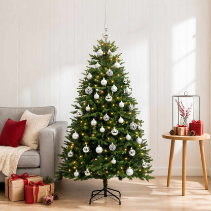 vidaXL Artificial Christmas Tree with Bauble 150 cm 150 LEDs