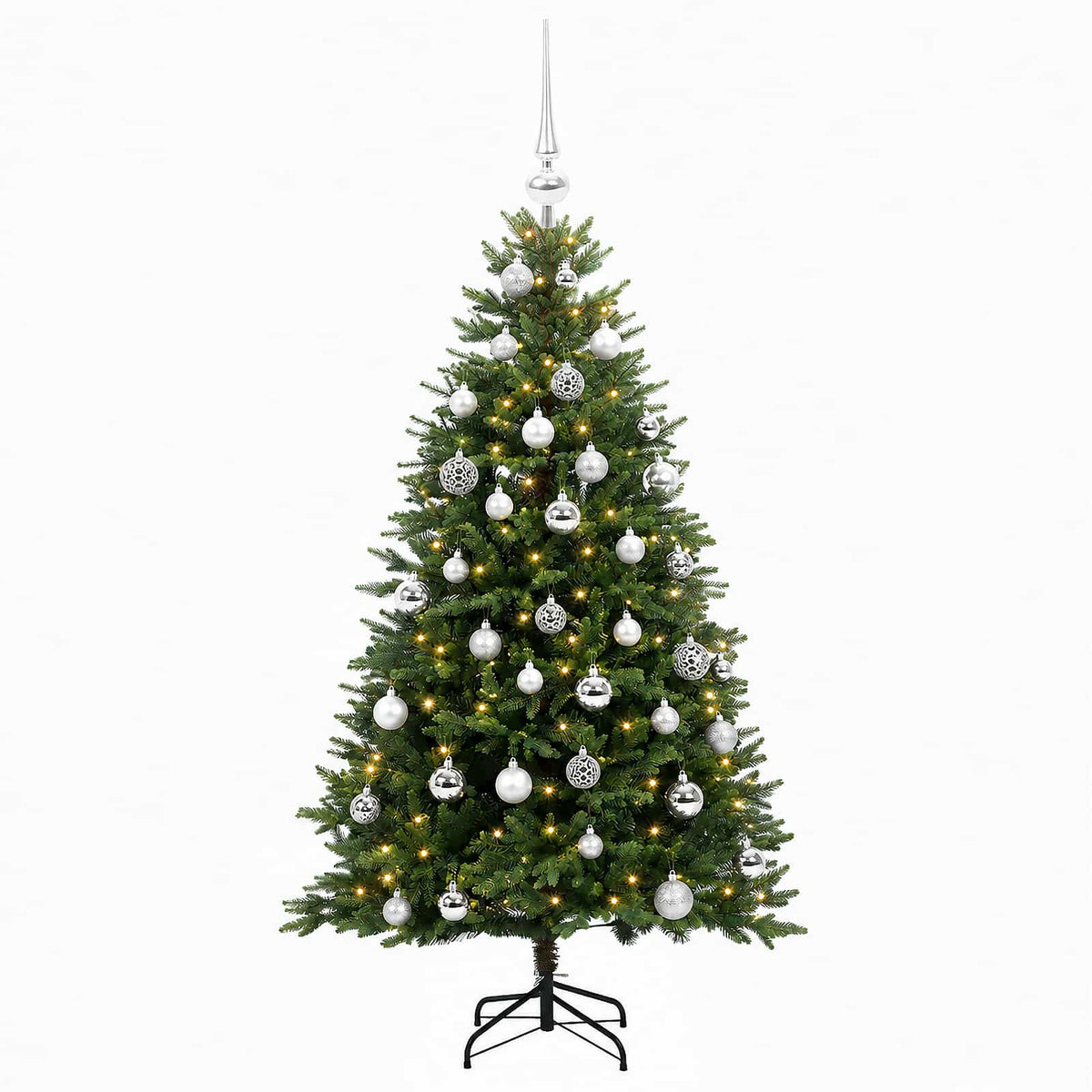 vidaXL Artificial Christmas Tree with Bauble 150 cm 150 LEDs