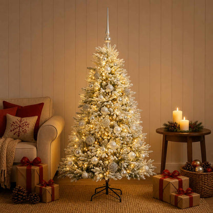 vidaXL Artificial Christmas Tree with Bauble 150 cm 150 LEDs