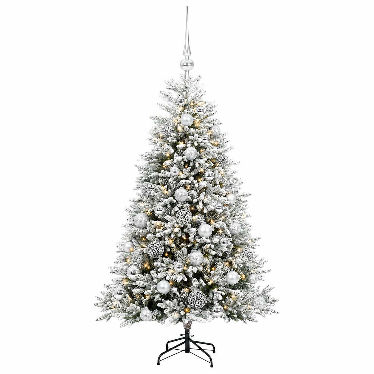 vidaXL Artificial Christmas Tree with Bauble 150 cm 150 LEDs