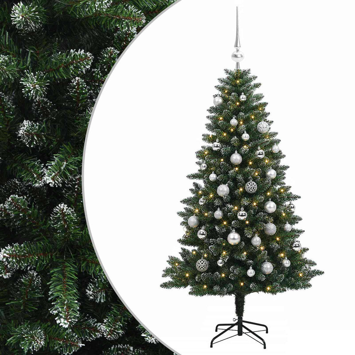 vidaXL Artificial Christmas Tree with Bauble 120 cm 150 LEDs