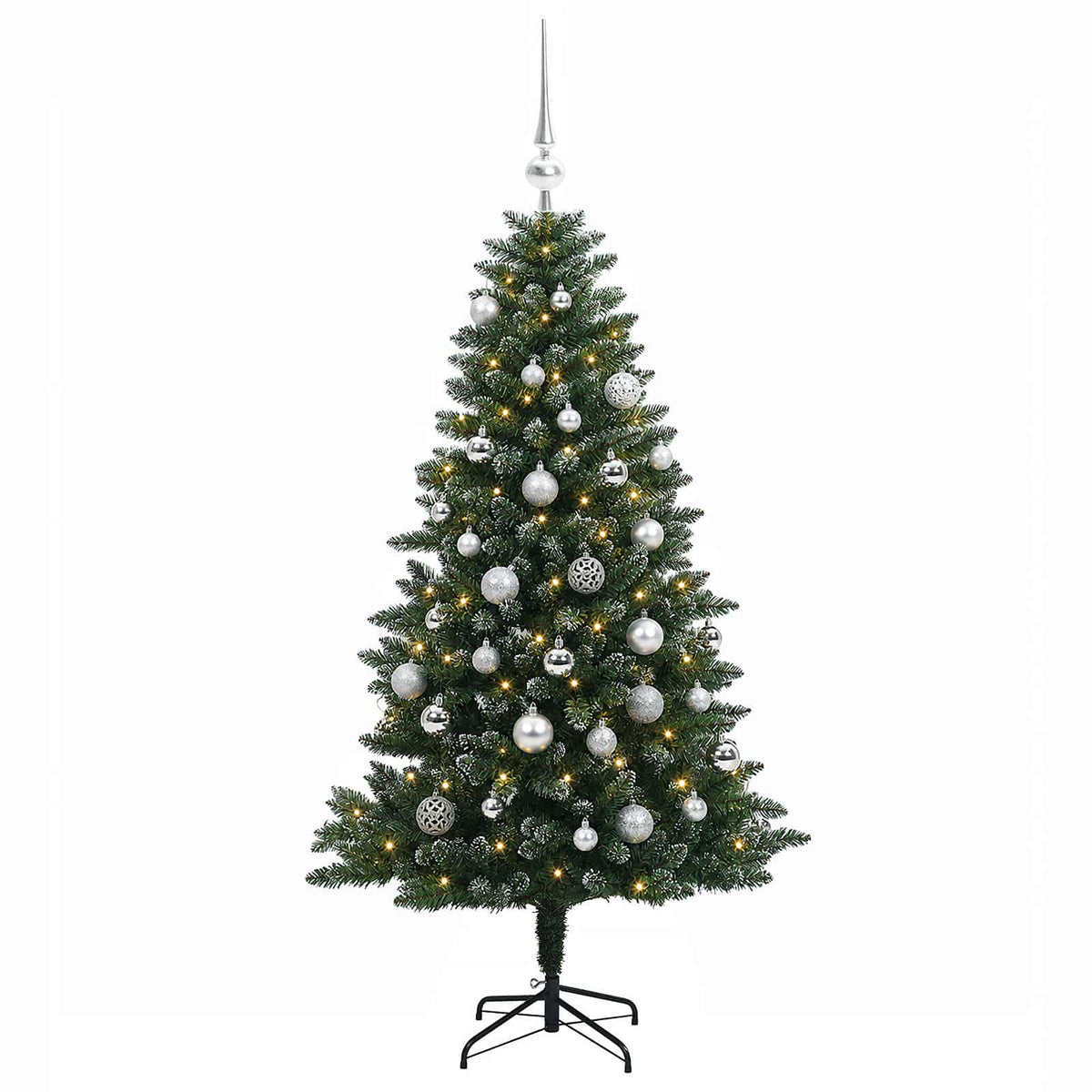 vidaXL Artificial Christmas Tree with Bauble 120 cm 150 LEDs