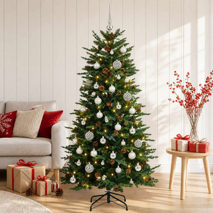 vidaXL Artificial Christmas Tree with Bauble 150 cm 150 LEDs