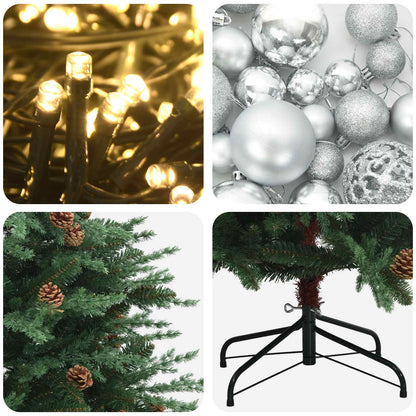 vidaXL Artificial Christmas Tree with Bauble 150 cm 150 LEDs