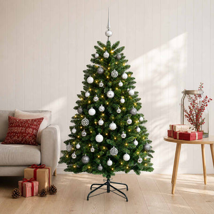 vidaXL Artificial Christmas Tree Mid-green with Bauble 180 cm 300 LEDs
