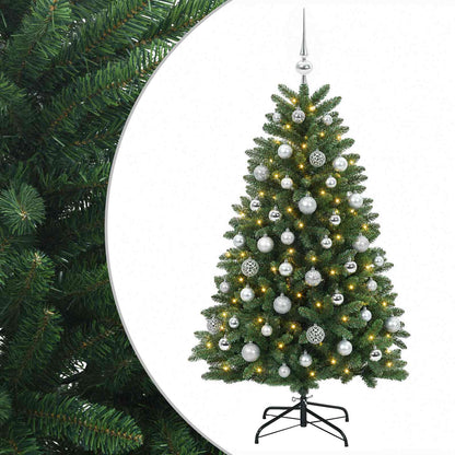 vidaXL Artificial Christmas Tree Mid-green with Bauble 150 cm 150 LEDs