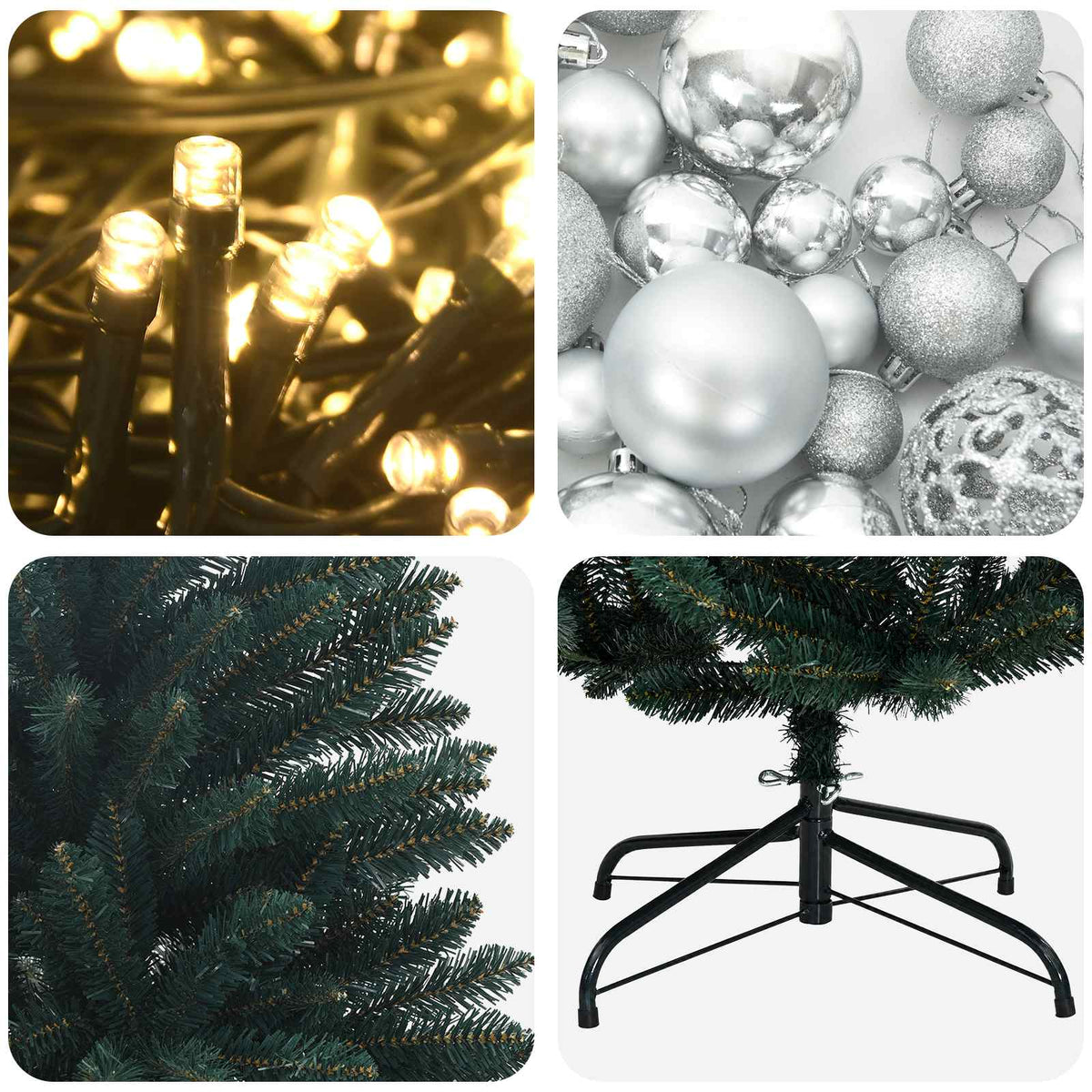 vidaXL Artificial Christmas Tree Dark Green with Bauble 150 cm