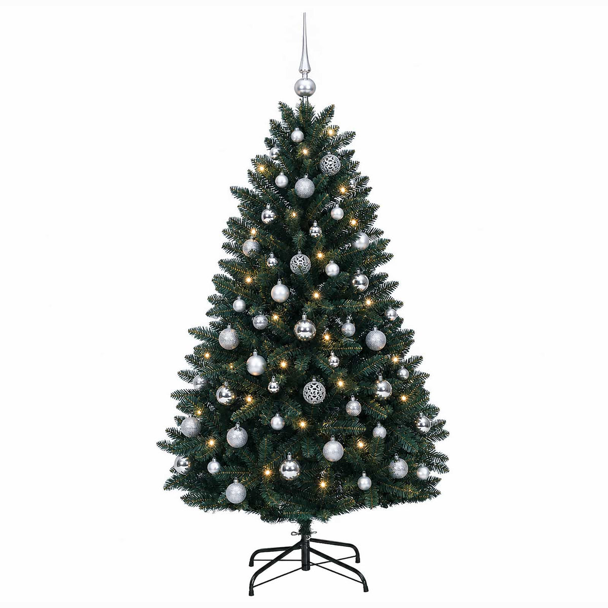vidaXL Artificial Christmas Tree Dark Green with Bauble 150 cm