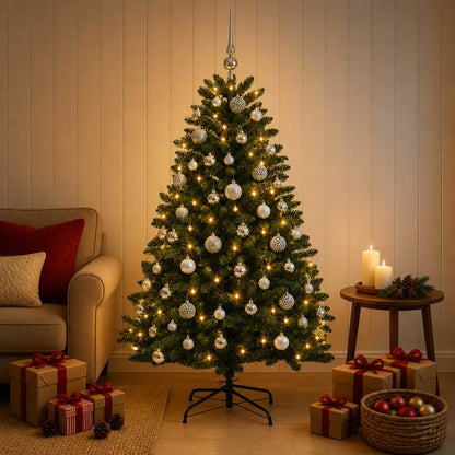 vidaXL Artificial Christmas Tree Mid-green with Ornament 180 cm