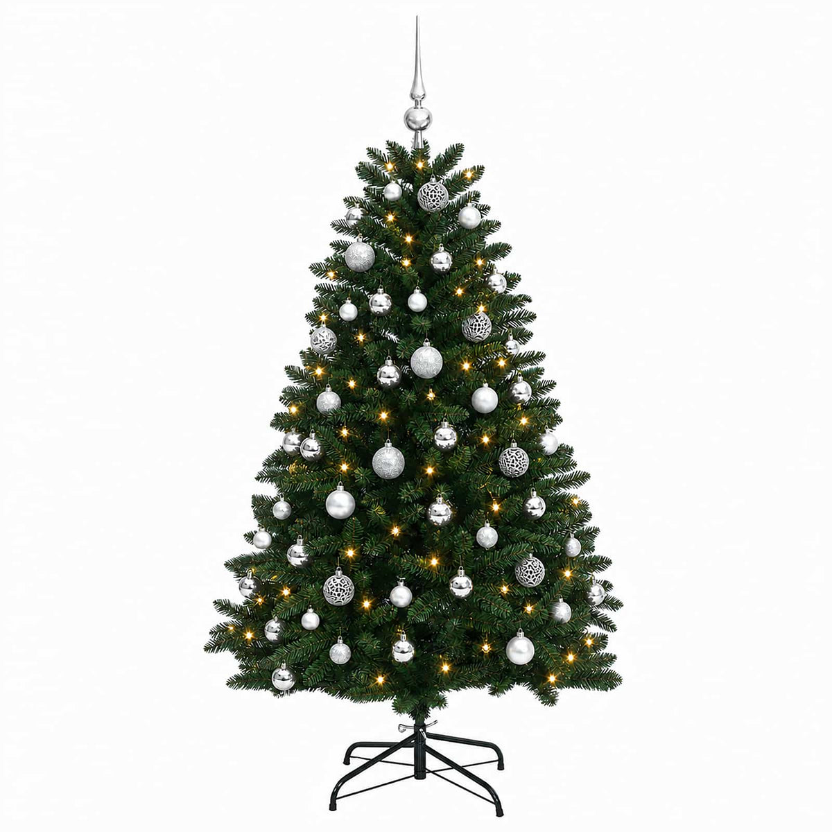 vidaXL Artificial Christmas Tree Mid-green with Ornament 120 cm