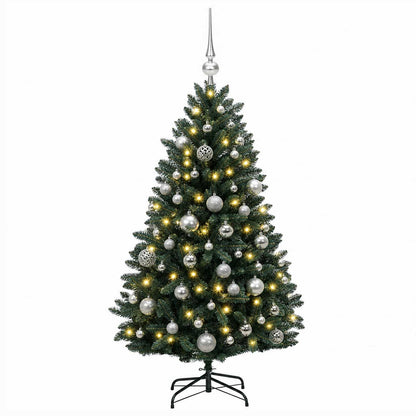 vidaXL Artificial Christmas Tree Dark Green with Baubles 150 cm