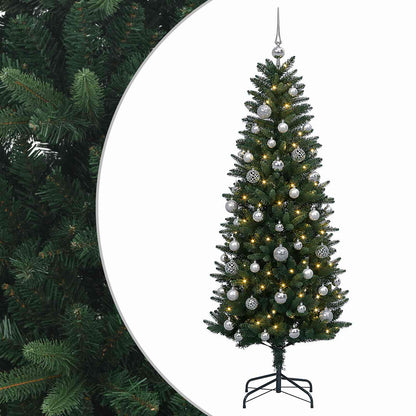 vidaXL Artificial Christmas Tree with Bauble 120 cm 150 LEDs