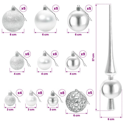 vidaXL Artificial Christmas Tree with Bauble 120 cm 150 LEDs
