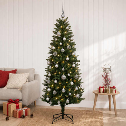 vidaXL Artificial Christmas Tree with Bauble 150 cm 150 LEDs