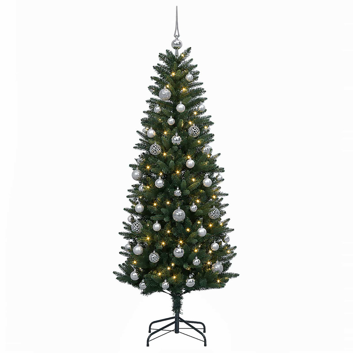 vidaXL Artificial Christmas Tree with Bauble 150 cm 150 LEDs