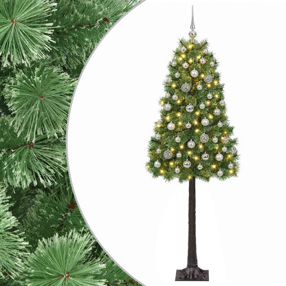 vidaXL Artificial Hinged Christmas Tree with Baubles 150 cm 150 LEDs