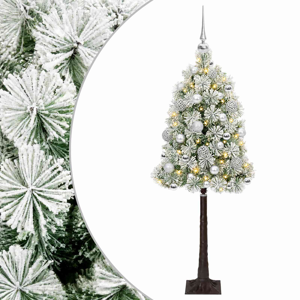 vidaXL Artificial Hinged Christmas Tree with Baubles 120 cm 150 LEDs