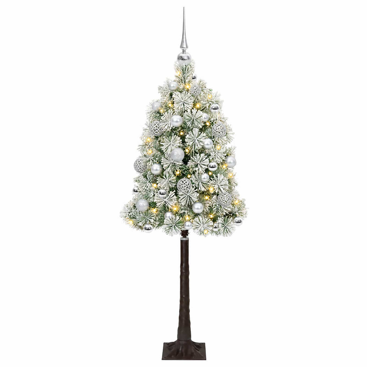 vidaXL Artificial Hinged Christmas Tree with Baubles 120 cm 150 LEDs