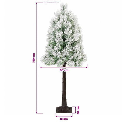 vidaXL Artificial Hinged Christmas Tree with Baubles 150 cm 150 LEDs