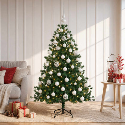 vidaXL Artificial Christmas Tree with Bauble 150 cm 150 LEDs