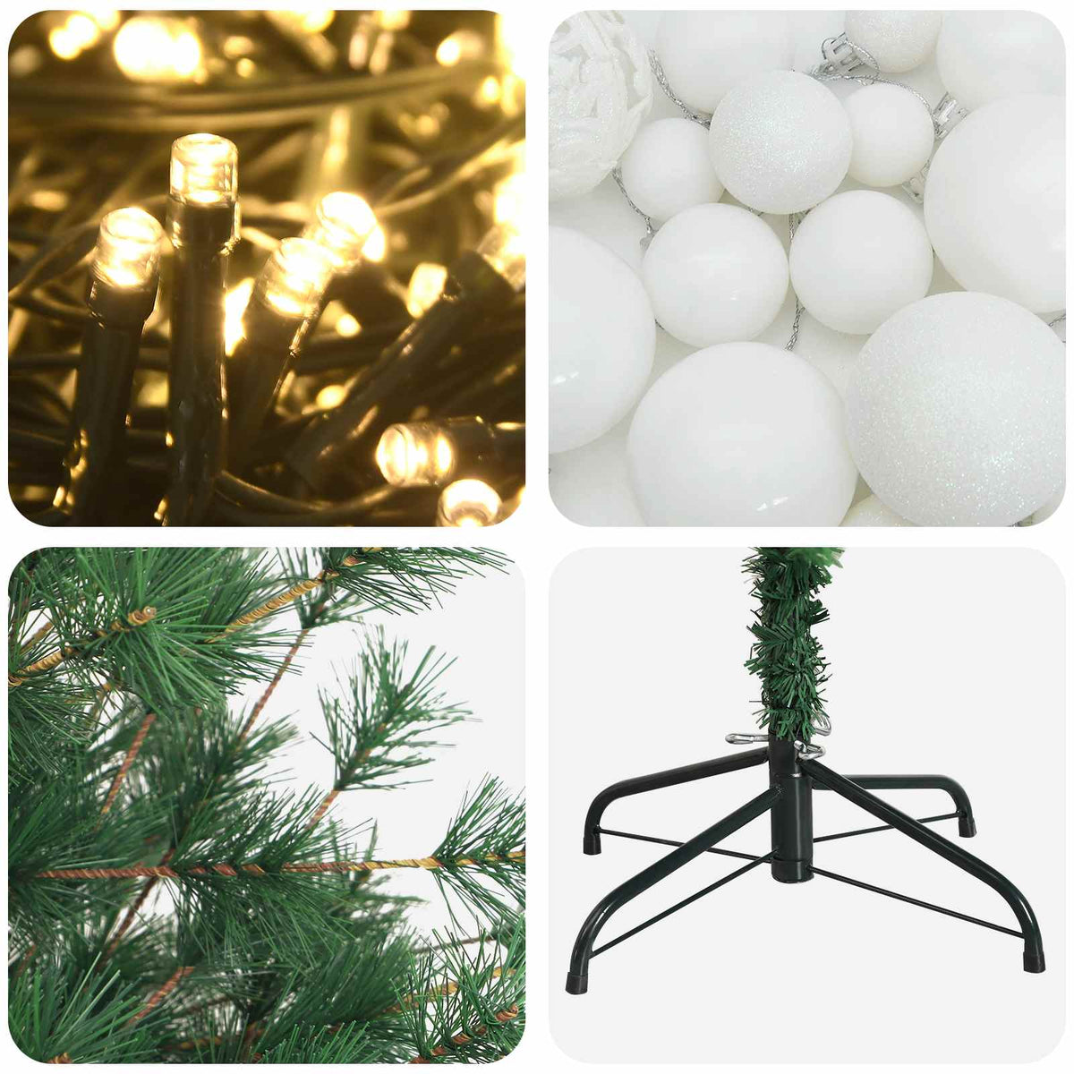 vidaXL Artificial Christmas Tree with Bauble 150 cm 150 LEDs
