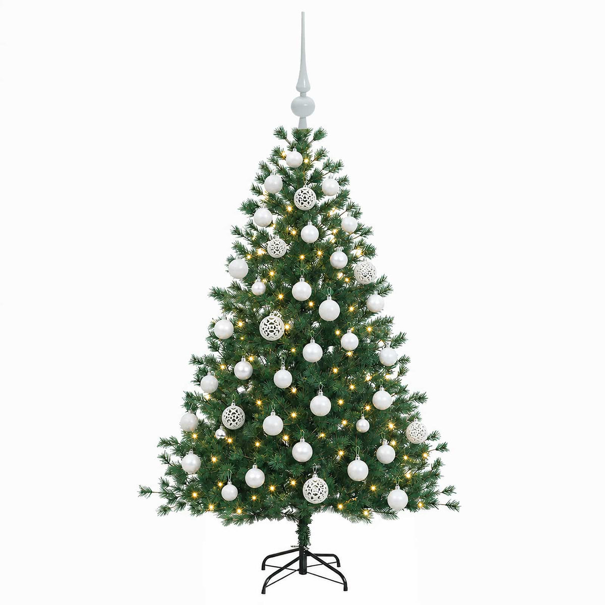 vidaXL Artificial Christmas Tree with Bauble 150 cm 150 LEDs