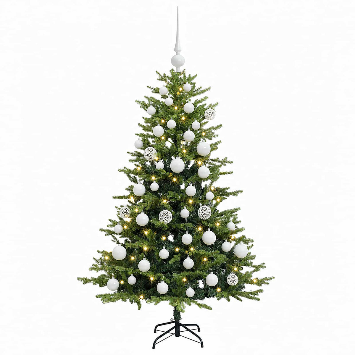 vidaXL Artificial Christmas Tree with Bauble 120 cm 150 LEDs