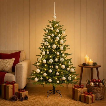 vidaXL Artificial Christmas Tree with Bauble 150 cm 150 LEDs