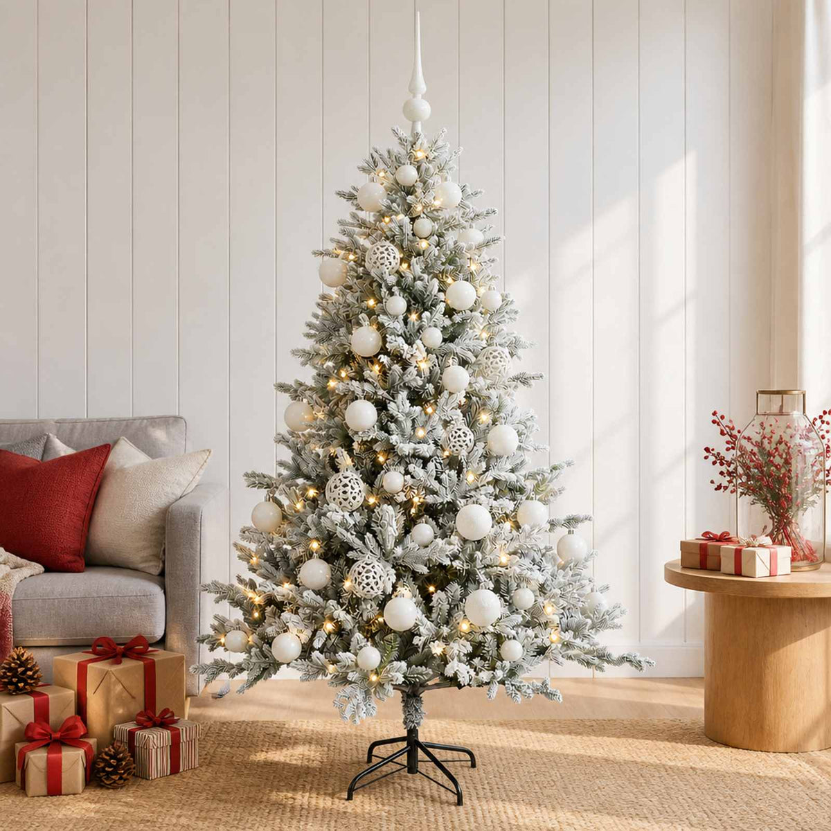 vidaXL Artificial Christmas Tree with Bauble 120 cm 150 LEDs