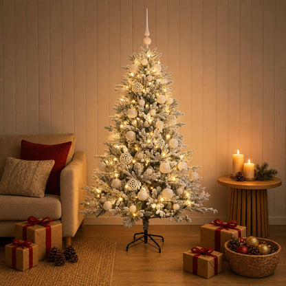 vidaXL Artificial Christmas Tree with Bauble 120 cm 150 LEDs