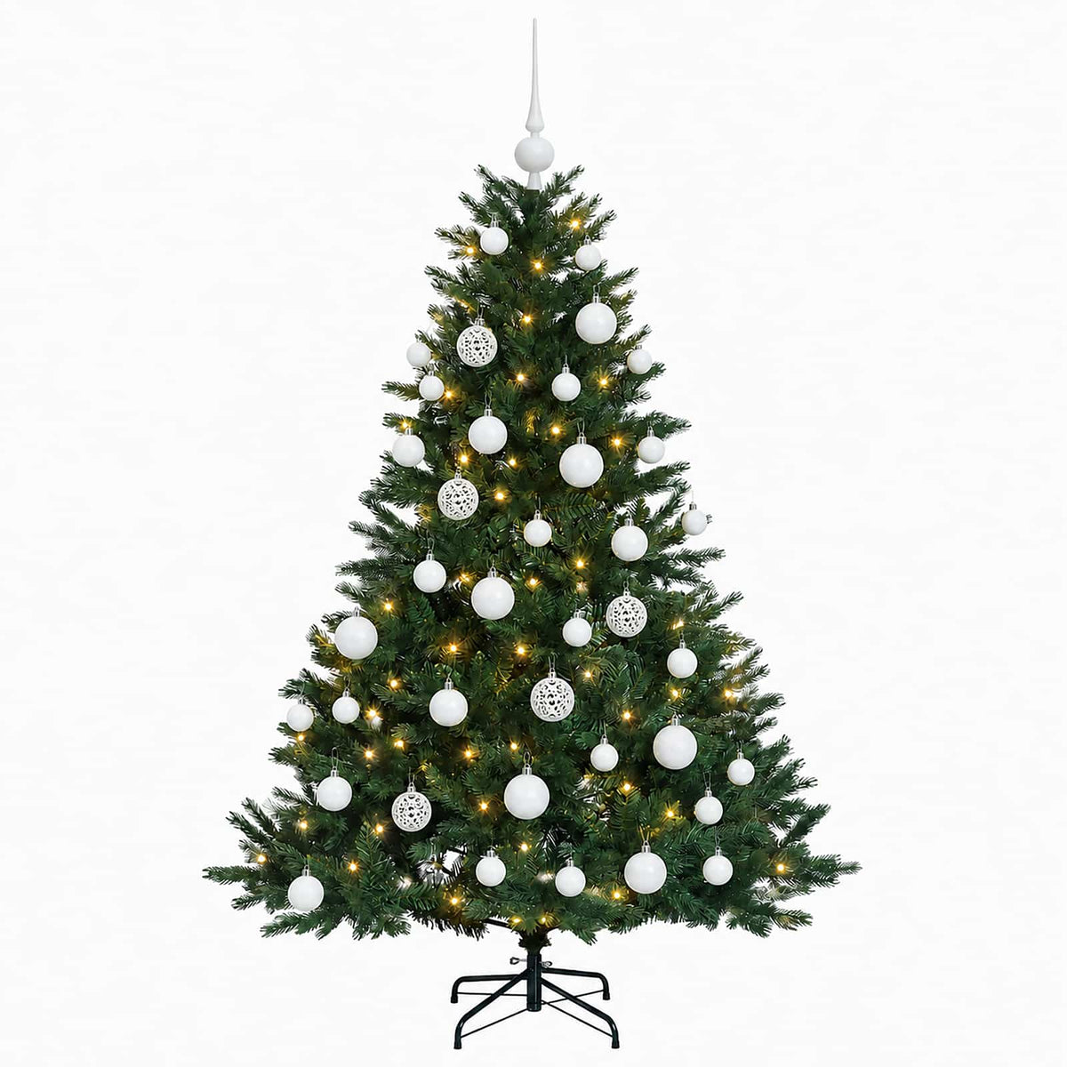 vidaXL Artificial Christmas Tree with Bauble 120 cm 150 LEDs