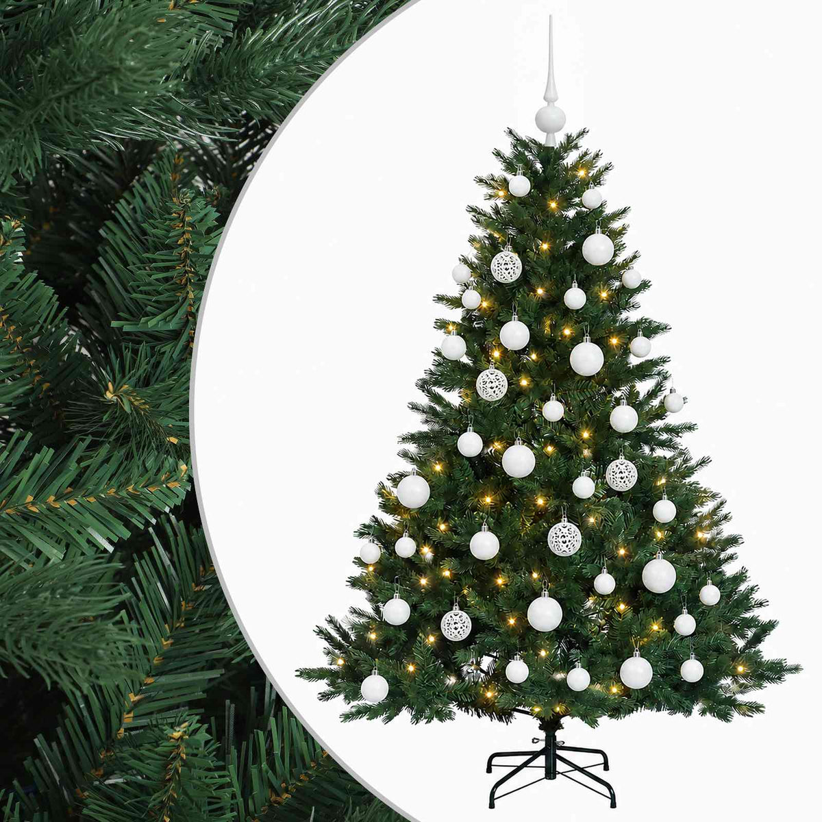 vidaXL Artificial Christmas Tree with Bauble 150 cm 150 LEDs