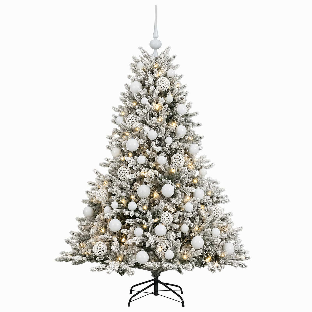 vidaXL Artificial Christmas Tree with Bauble 120 cm 150 LEDs