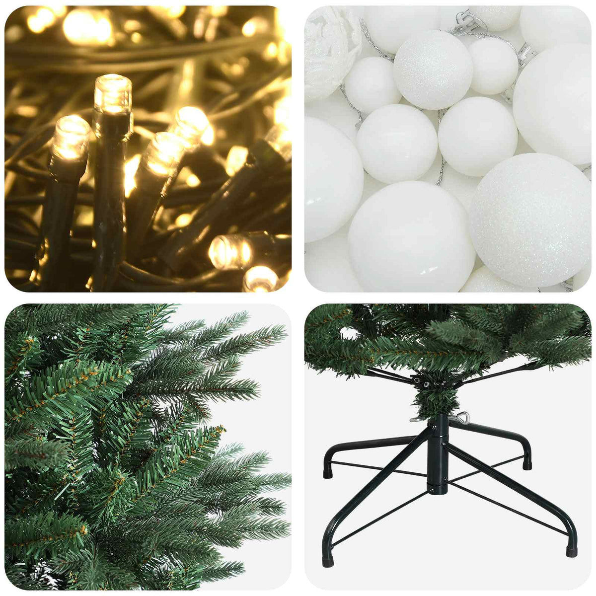 vidaXL Artificial Christmas Tree with Bauble 150 cm 150 LEDs