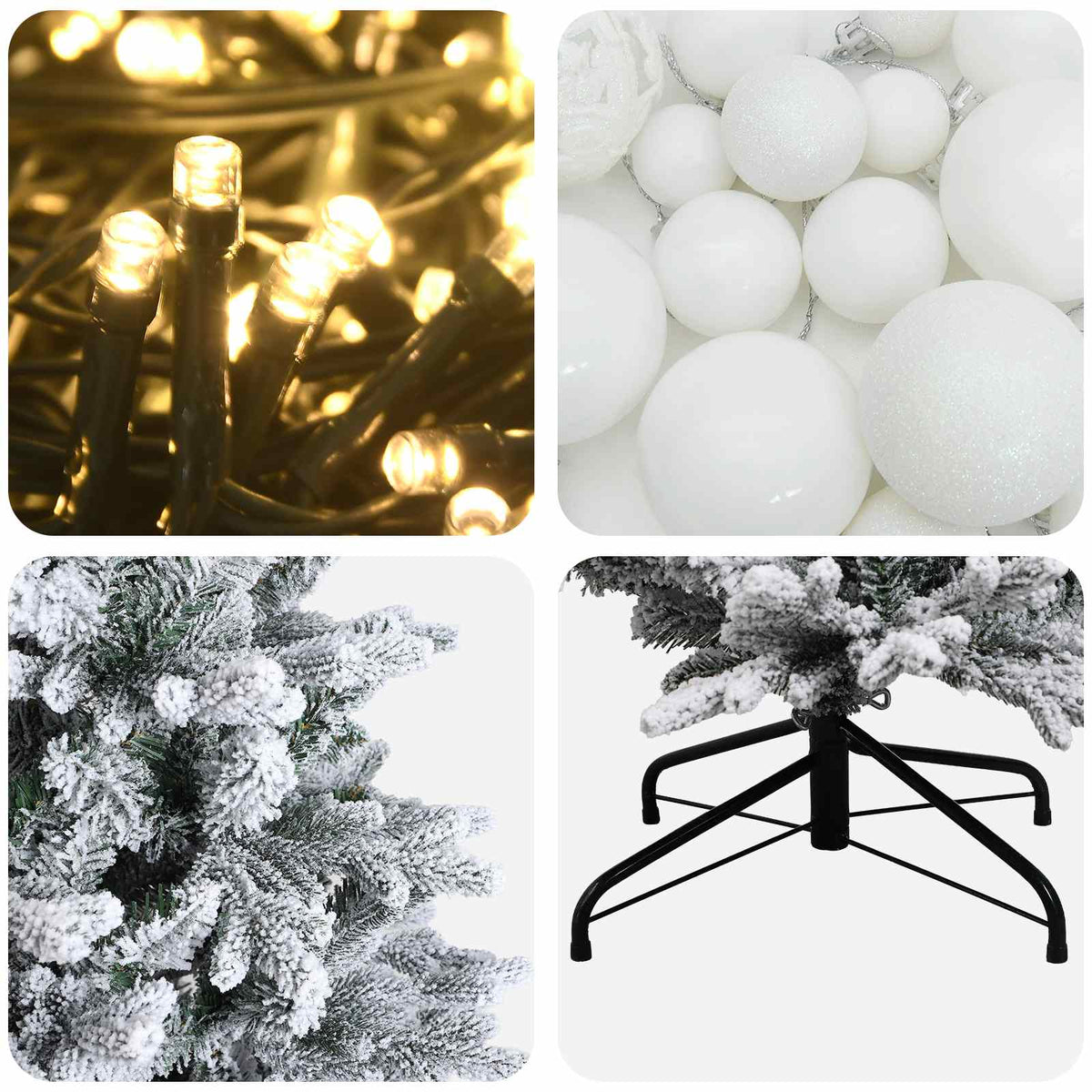 vidaXL Artificial Christmas Tree with Bauble 120 cm 150 LEDs