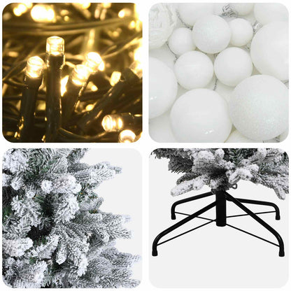 vidaXL Artificial Christmas Tree with Bauble 120 cm 150 LEDs