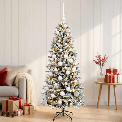 vidaXL Artificial Christmas Tree with Bauble 120 cm 150 LEDs